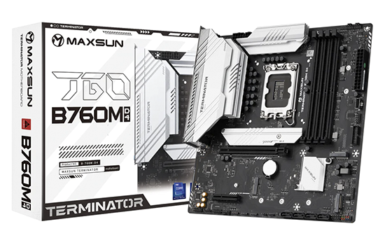 Placa Mãe MAXSUN Terminator B760M D4, Chipset B760, Intel Placa Mãe MAXSUN Terminator B760M D4, Chipset B760, Intel